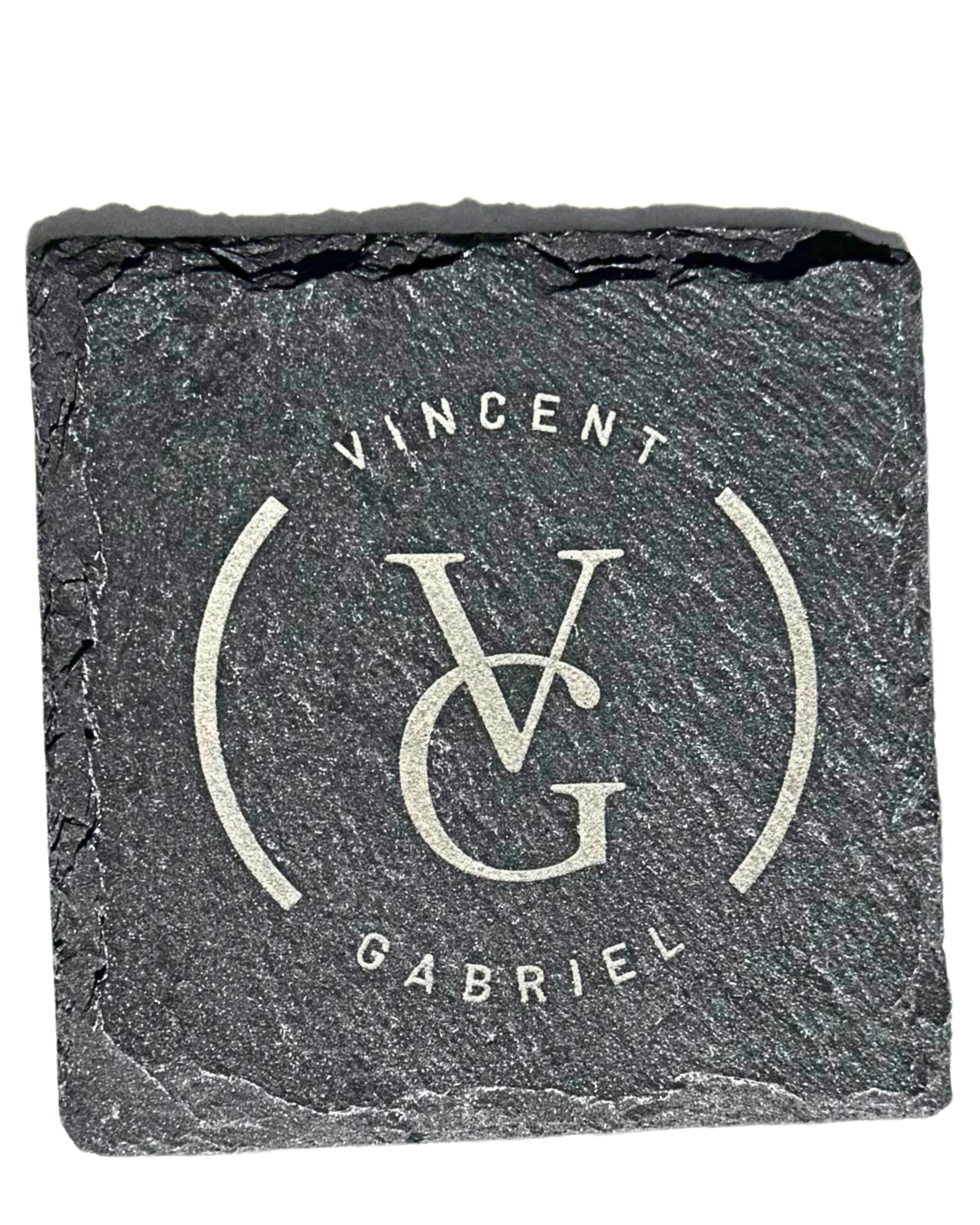 Engraved slate coaster